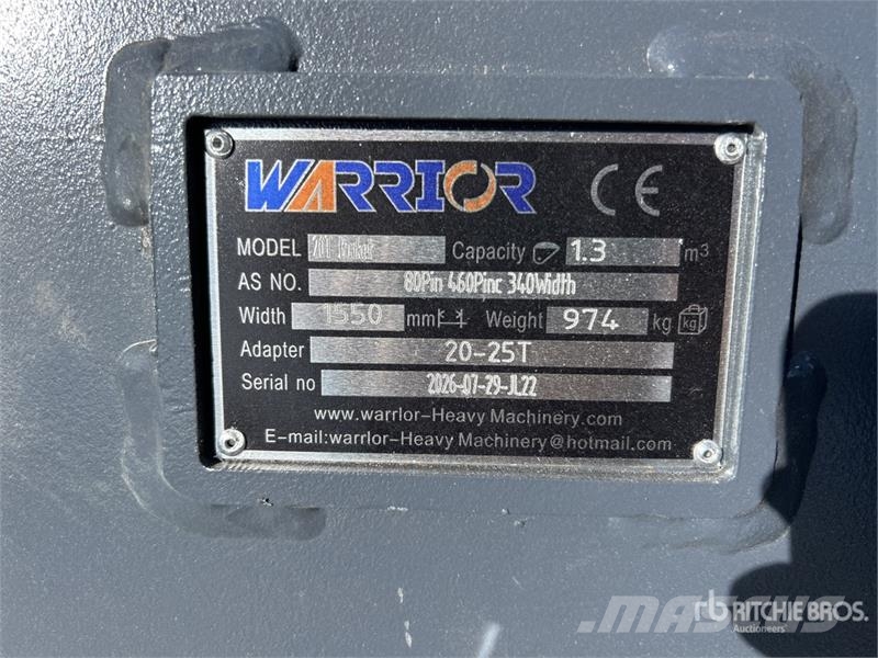 Warrior WBMCR20-1500 1550 mm Q/C Digging Excavator Bucket Buckets