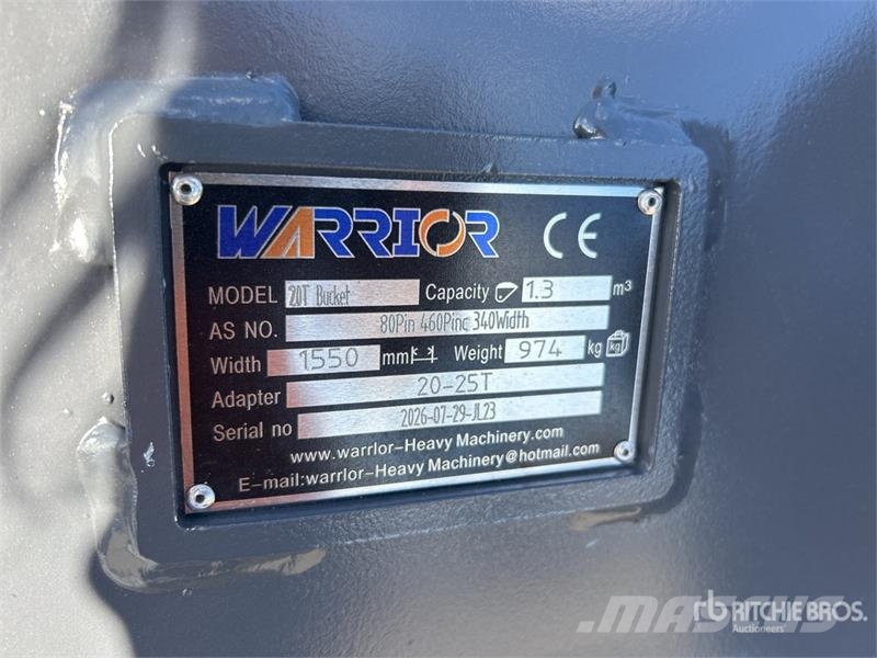 Warrior WBMCR20-1500 1550 mm Q/C Digging Excavator Bucket  Buckets