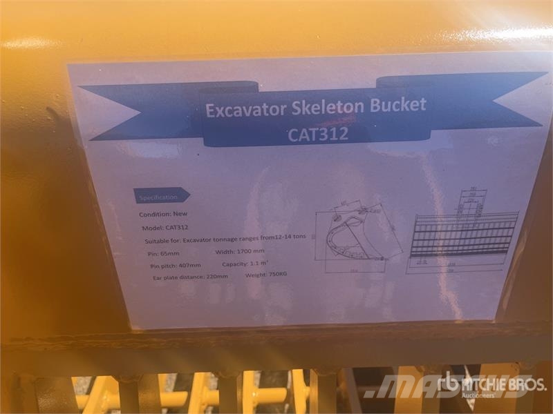 Warrior WBMCSC12-1700 68 in Q/C Skeleton Excavator Bucket Godet