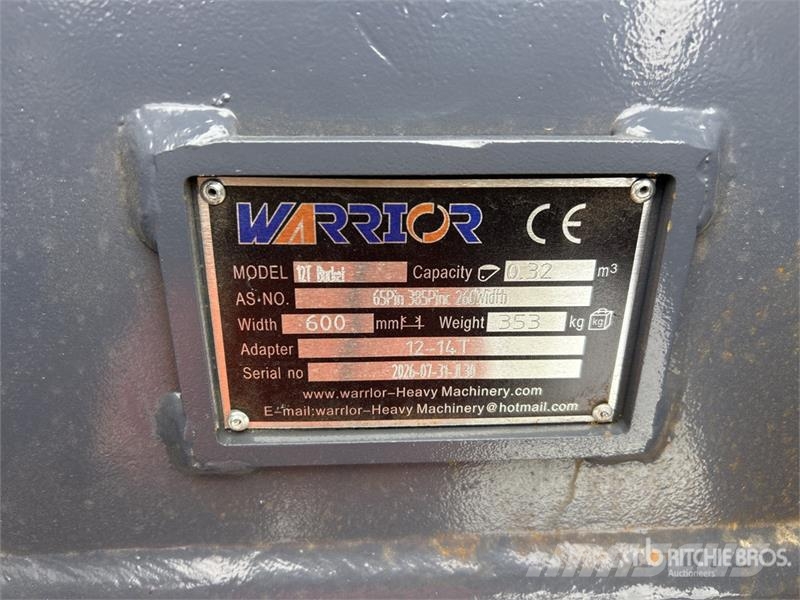 Warrior WBR12-600 23 in Q/C Digging Excavator Bucket - Fit Žlice