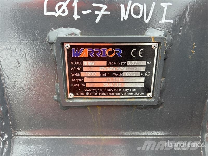 Warrior WBR20-1200 48 in Digging Excavator Bucket - Fits 2 Lopaty