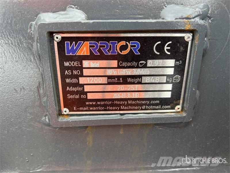 Warrior WBR20-1200 48 in Digging Excavator Bucket - Fits 2 Lopaty