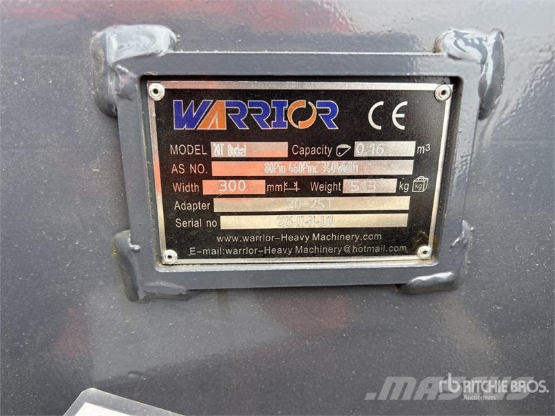Warrior WBR20-300 12 in Q/C Digging Excavator Bucket - Fit Kovalar