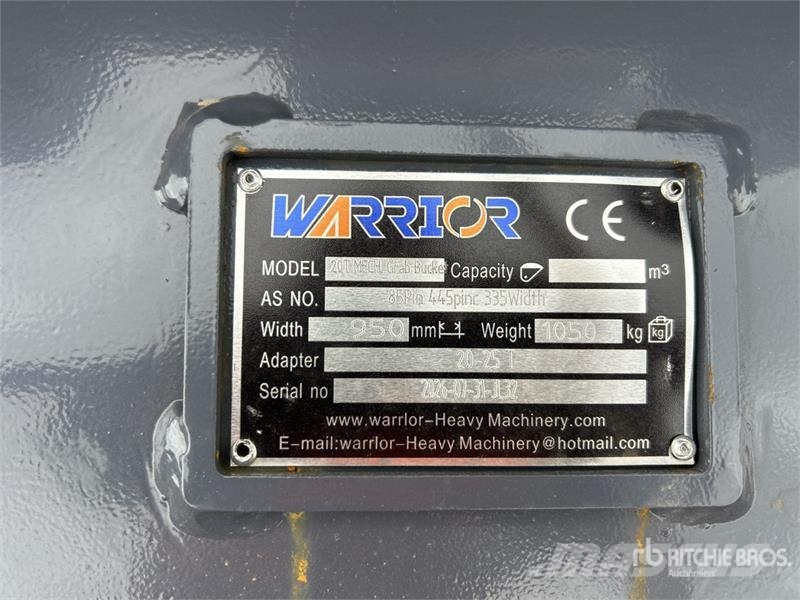 Warrior WGMA20-025 Excavator Grapple - Fits 20 - 25 ton (U 抓斗