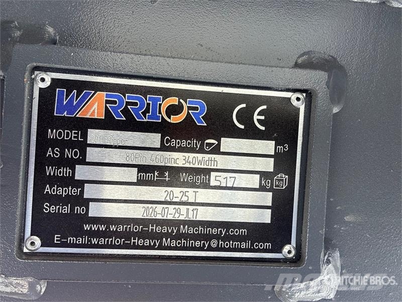Warrior WR20-025 Q/C Excavator Ripper - Fits 20 Ton (Unuse Scarifiers