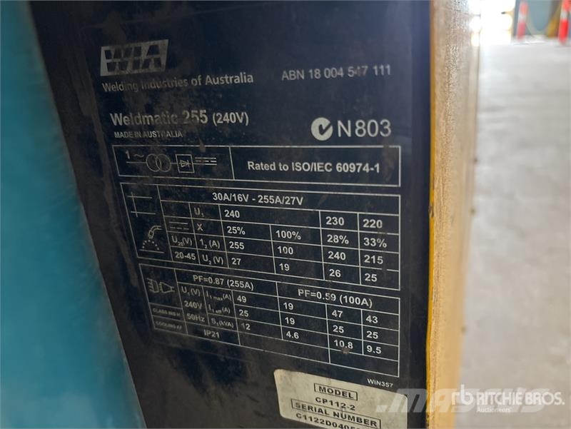  Weldmatic WIA255 255 A MIG Electric Welder Welding Equipment