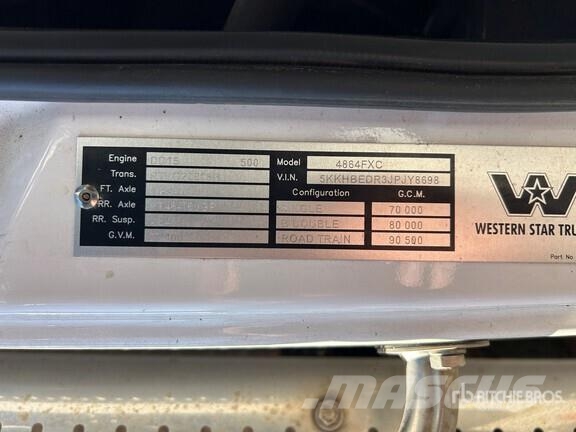 Western Star 4864FXC 6x4 T/A Sleeper Truck Tractor Седельные тягачи