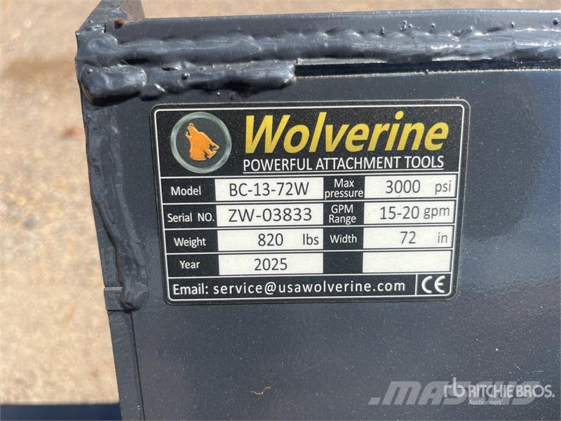 Wolverine BC-13-72W 1800 mm Skid Steer Brush Cutte Навісні та причіпні косарки