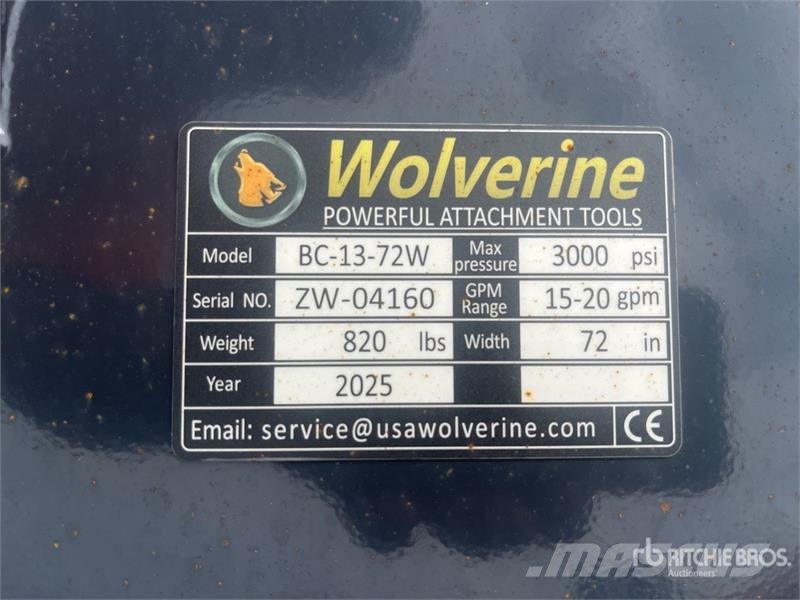  Wolverine BC-13-72W 1850 mm Skid Steer Brush Cutte ماكينات جز العشب