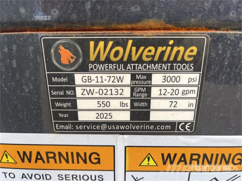  Wolverine GB-11-72W 1830 mm Skid Steer Grapple Buc خطاطيف