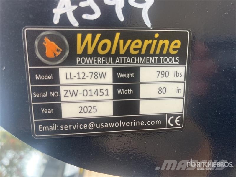  Wolverine LL1278W 1950 mm Skid Steer Landplane (Un زلاقات ميدانية