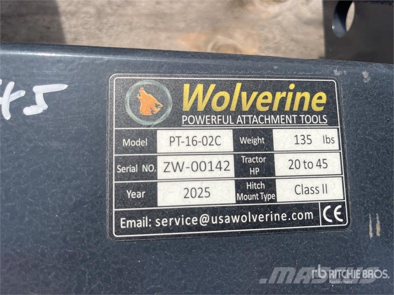  Wolverine PT1602C 1100 mm Skid Steer 3-Point Adapt Other components