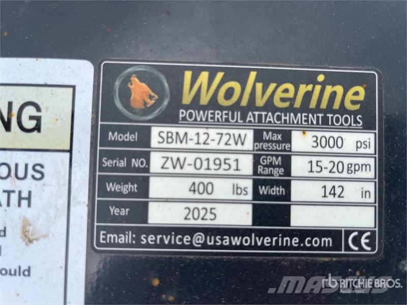  Wolverine SBM-12-72W 2100 mm Skid Steer Hedge Trim Anlegg - Annet