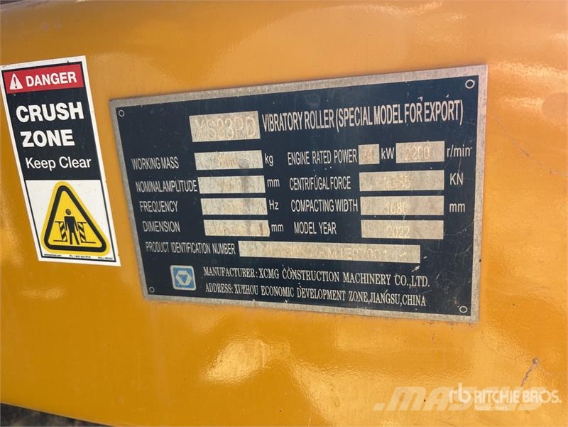 XCMG XS83PD Padfoot Drum Compactor Egydobos hengerek