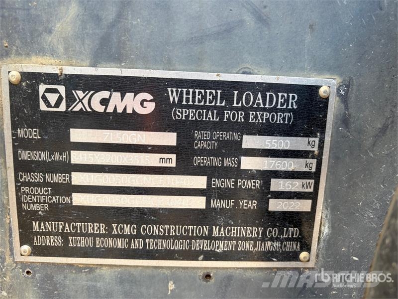 XCMG ZL50GN Wheel Loader Kolové nakladače