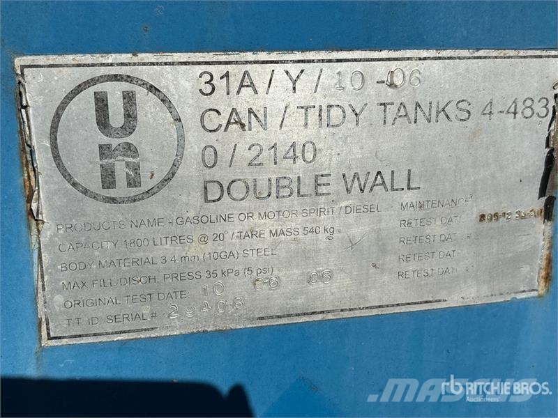 1800 L Skid Mounted Steel Diesel Gasoline Fuel Tan Fuel and additive tanks