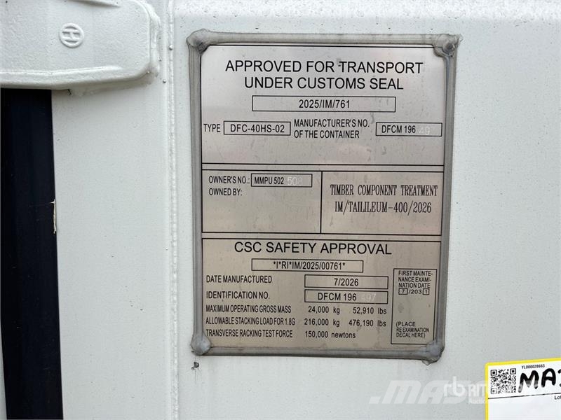 40 ft High Cube Multi-Door Storage Container Soojakud