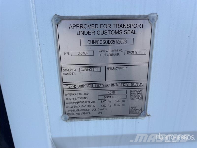 9 ft Standard Storage Container Kontenery magazynowe