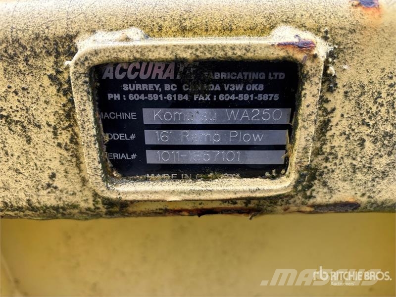 Accurate Fabricating 192 in Wheel Loader Snow Pusher Other components