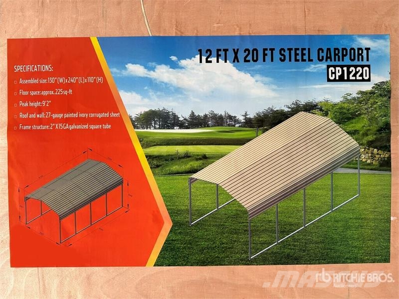Agriquip CP1220 12 ft x 20 ft Carport (Unused) Stalen constructies