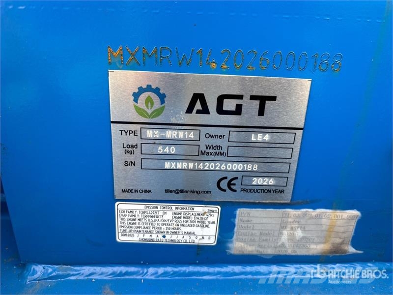 AGT MX-MRW14 Mini Skid Steer Loader (Unused) 滑移轉向裝載機