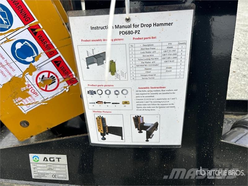 AGT PD680-PZ Skid Steer Post Driver (Unused) Fencing equipment