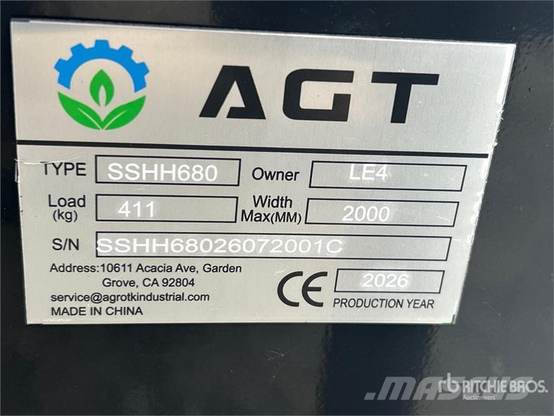 AGT SSHH680 Skid Steer Breaker (Unused) Плуги
