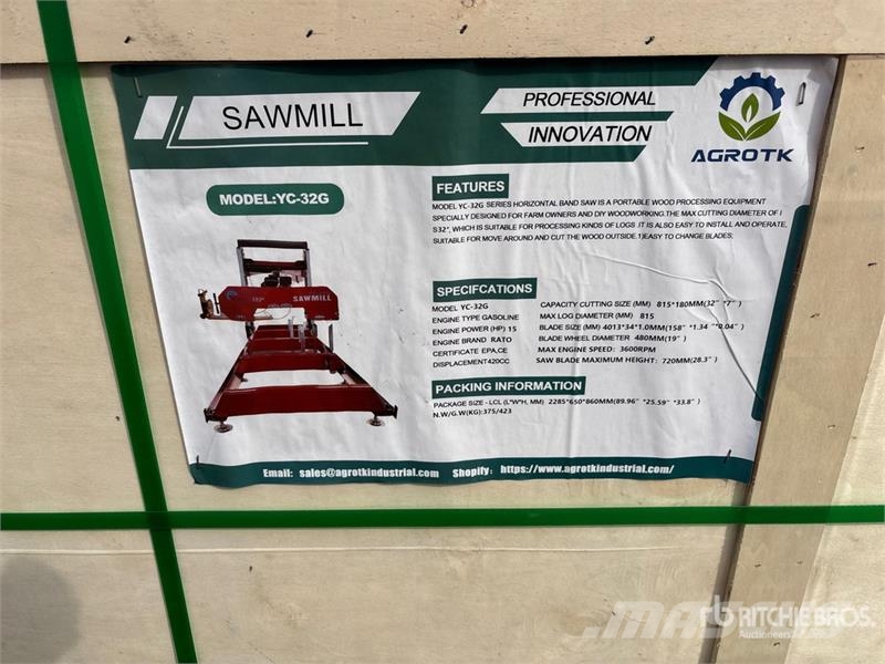 AGT YC32-G Portable Sawmill (Unused) Saeveskid