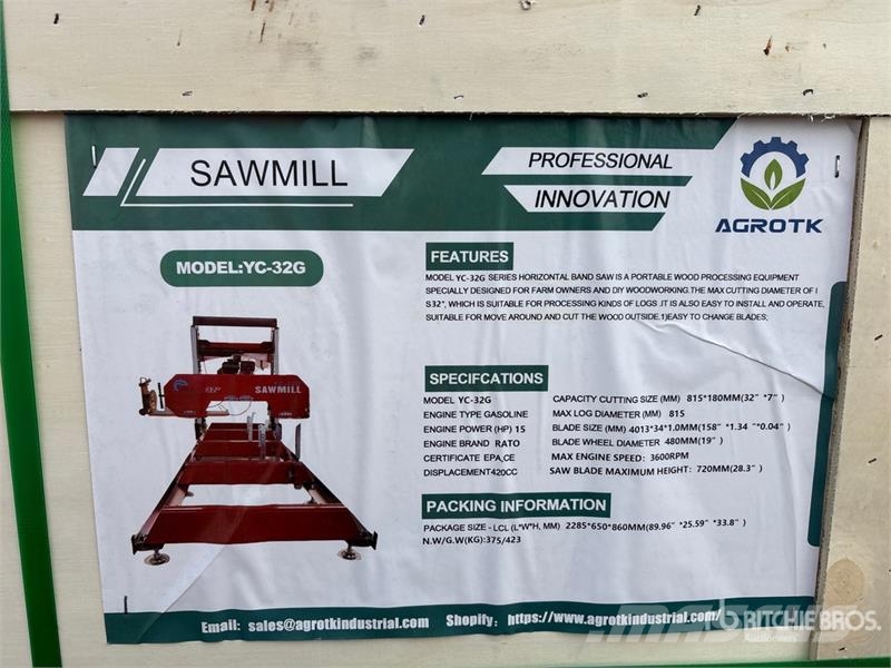 AGT YC32-G Portable Sawmill (Unused) Pilane