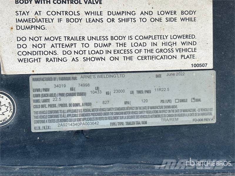 Arnes 450 25 ft Quad/A Pup End Dump Trailer Самоскиди