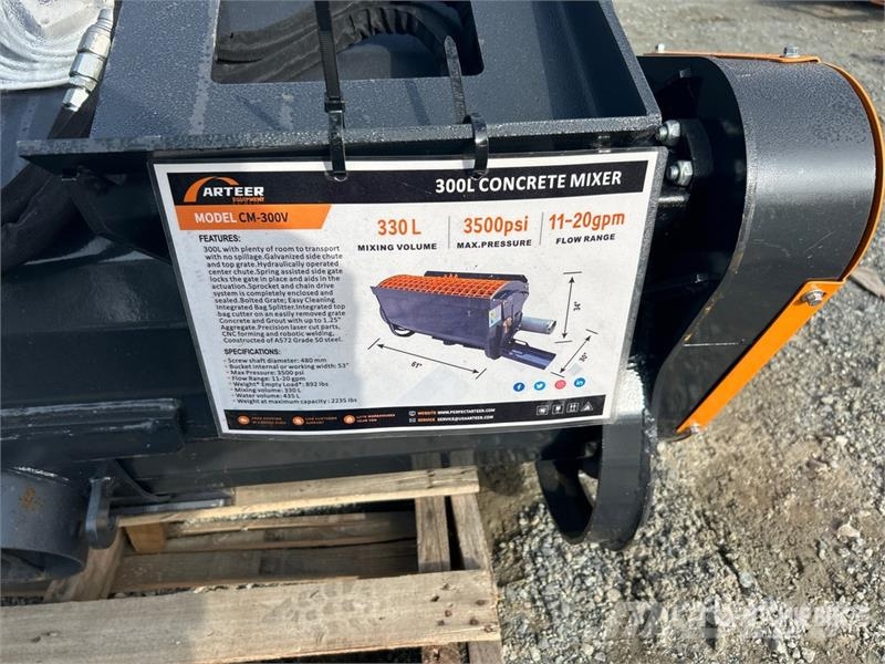 Arteer CM-300V 55 in Skid Steer Concrete Mixer (Unused) Betong/sement blandere