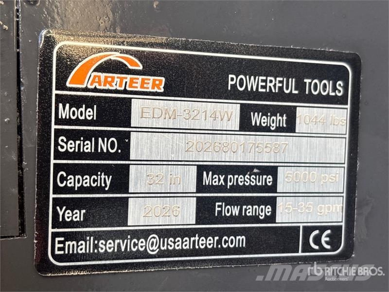 Arteer EDM-3214W 32 in Excavator Drum Mulcher - Fits 3 - Drugi deli