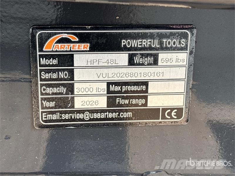 Arteer HPF-48L 48 in Hydraulic Skid Steer Forks (Unused) شوكات