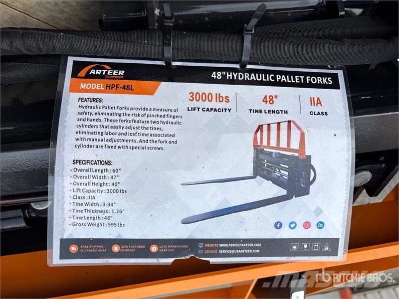 Arteer HPF-48L 48 in Hydraulic Skid Steer Forks (Unused) Građevinarske viljuške
