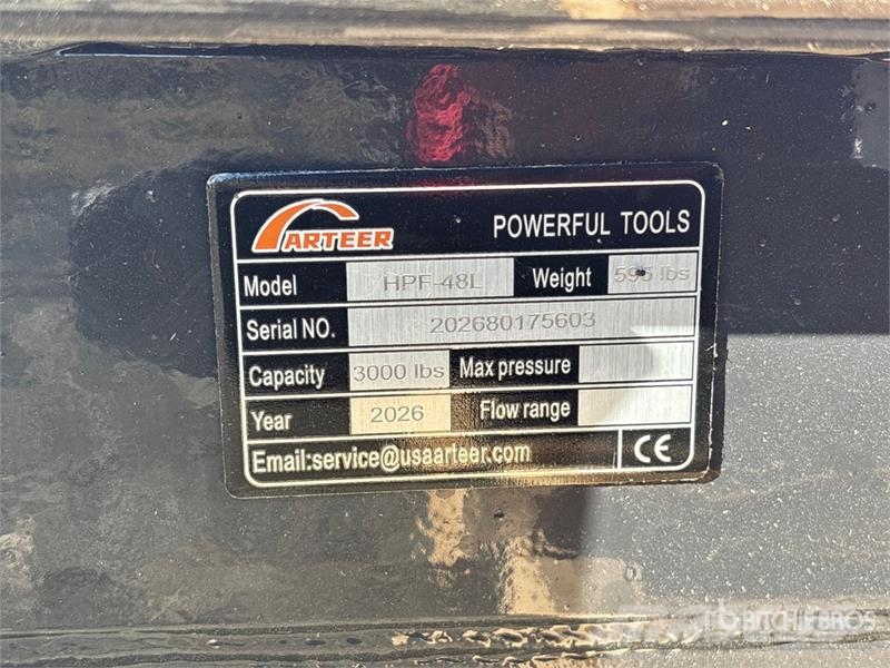 Arteer HPF-48L 48 In Hydraulic Skid Steer Forks (Unused) 叉