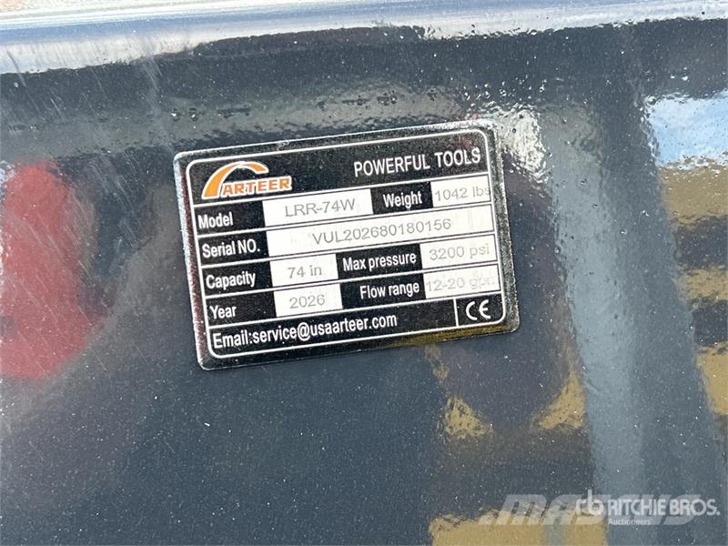Arteer LRR-74W 74 in Skid Steer Landscape Rake (Unused) Ancinho virador