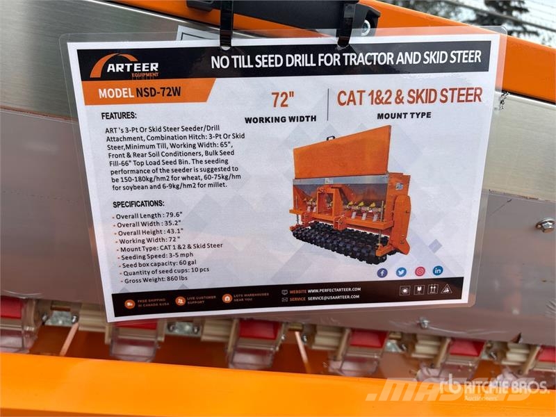 Arteer NSD-72W 66 in Skid Steer Seeder (Unused) Kylvökoneet