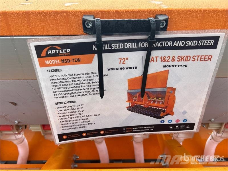 Arteer NSD-72W 72 in 3-Point & Skid Steer Seeder (Unused) Sėjimo technika