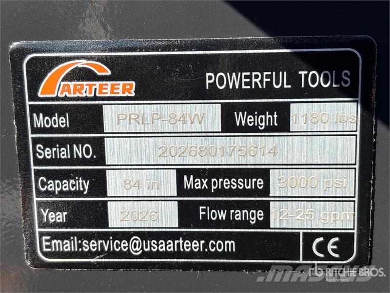 Arteer PRLP-84W 84 In Power Rake Skid Steer Landplane (Un Sladdar