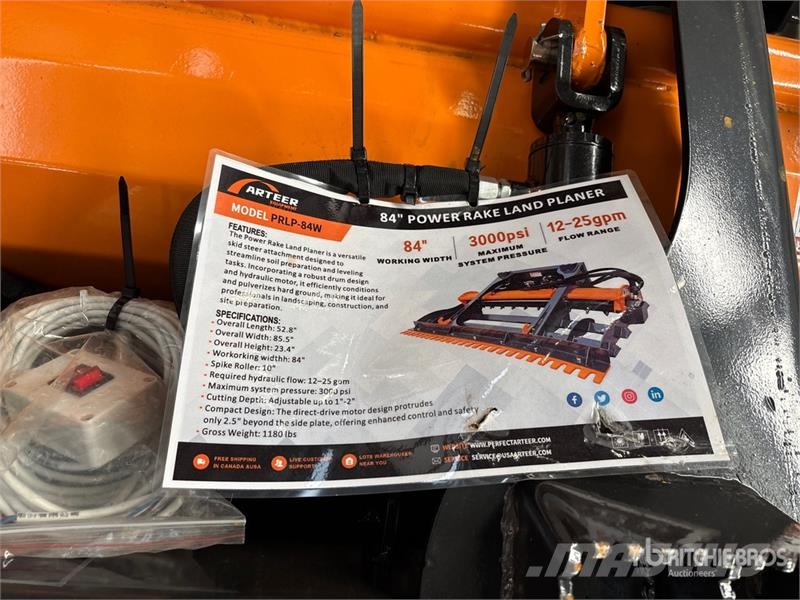 Arteer PRLP-84W 84 in 84 In Power Rake Skid Steer Landpla Setvospremači