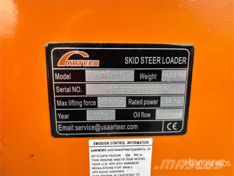Arteer QB-480 Mini Compact Track Loader (Unused) Mini Pale Gommate