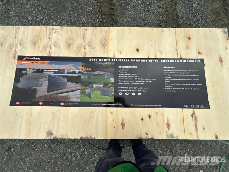 Arteer QB-WG-2020 20 ft x 20 ft 20Ft x 20Ft All-Steel Car Stålrammer