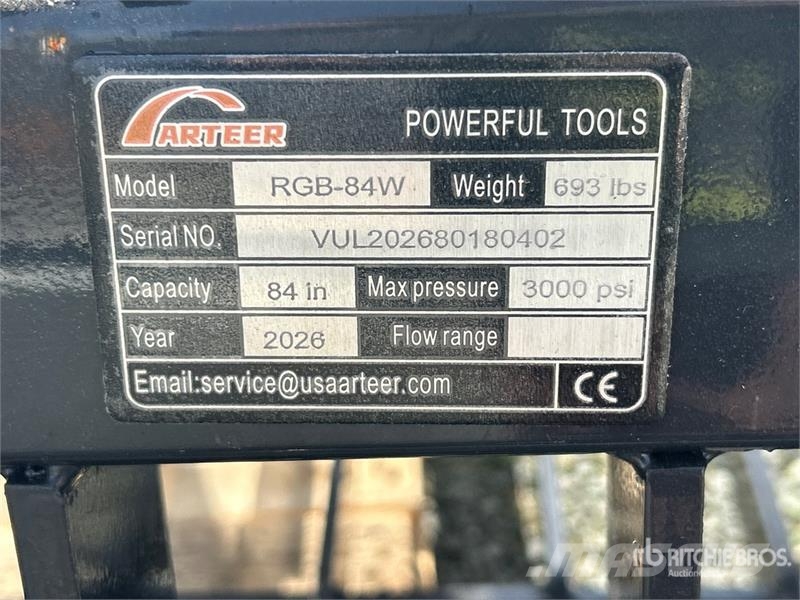 Arteer RGB-84W 84 in Rock Skid Steer Grapple Bucket (Unus Greifer
