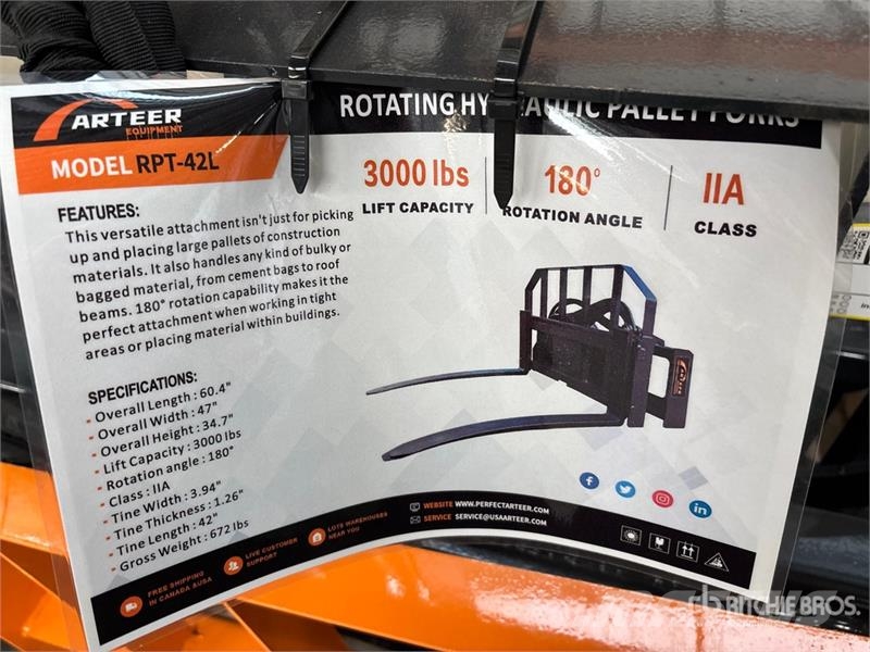 Arteer RPT-42L 42 in RotatIng Hydraulic 42 In Skid Steer Vilice