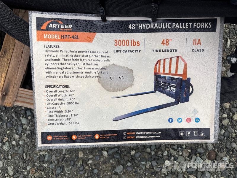 Arteer RPT-42L 42 in Skid Steer Forks (Unused) Furci