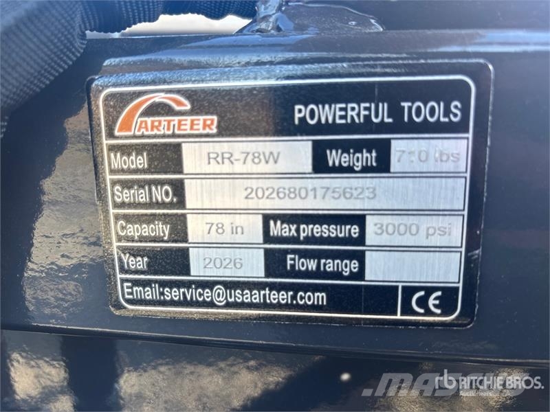 Arteer RR-78W 78 in Skid Steer Root Rake (Unused) 갈퀴 및 테더