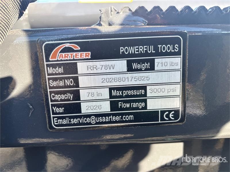 Arteer RR-78W 78 in Skid Steer Root Rake (Unused) 갈퀴 및 테더