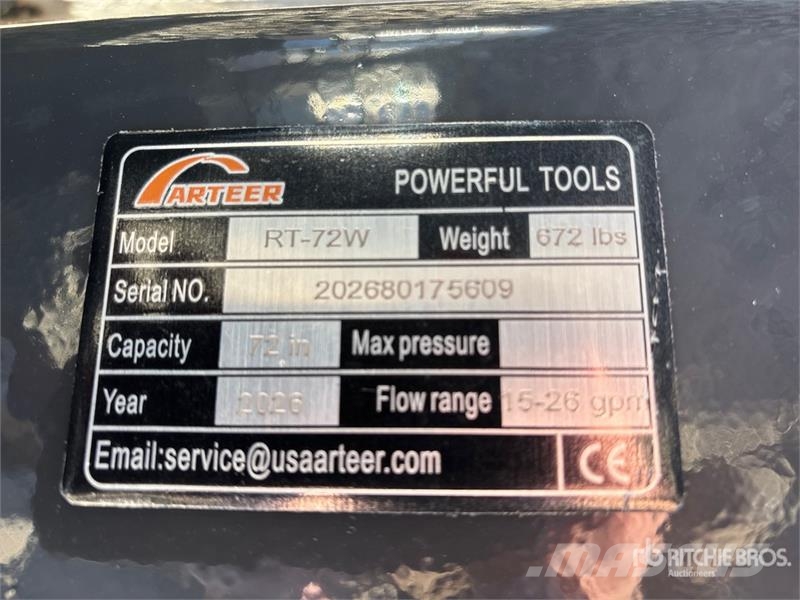 Arteer RT-72W 72 in Skid Steer Tiller (Unused) Gradas rotativas / rotocultivadores