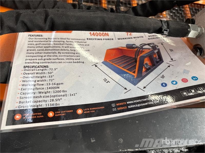 Arteer SB-72W 64 in Skid Steer Screening Bucket (Unused) Просеивающие ковши