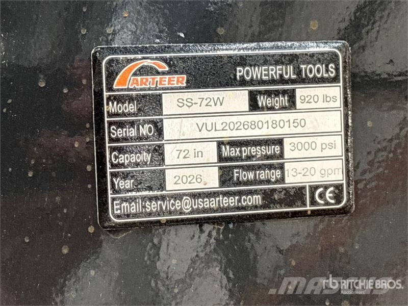 Arteer SS-72W 72 in 72 In Broom Skid Steer Sweeper (Unuse Bürsten